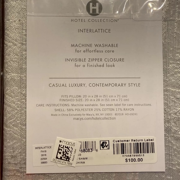 (2) Hotel Collection Interlattice Pillow Shams - Picture 4 of 6